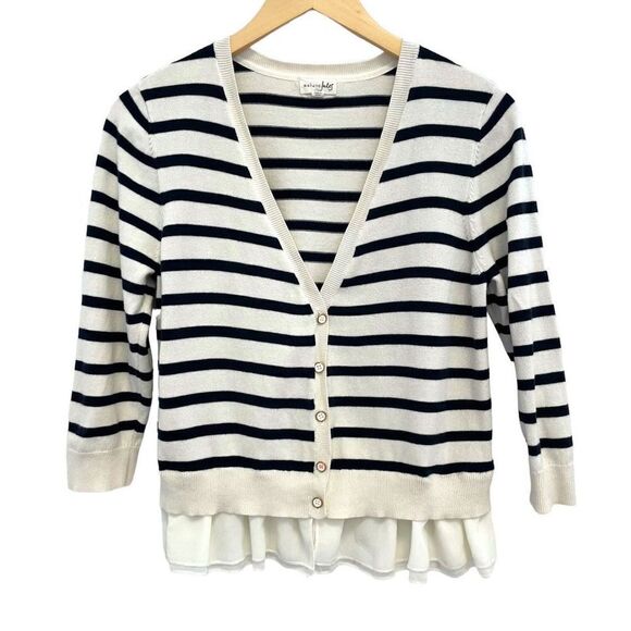 Maison Jules Stripped Cardigan 100% Cotton - Picture 1 of 6